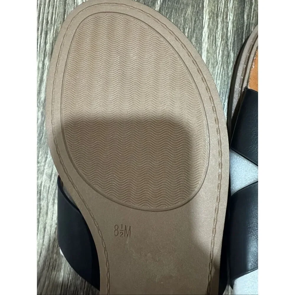 Women’s Black Flat Sandals 8.5 New